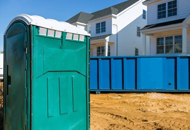 fully-stocked portable toilet units for construction site workers